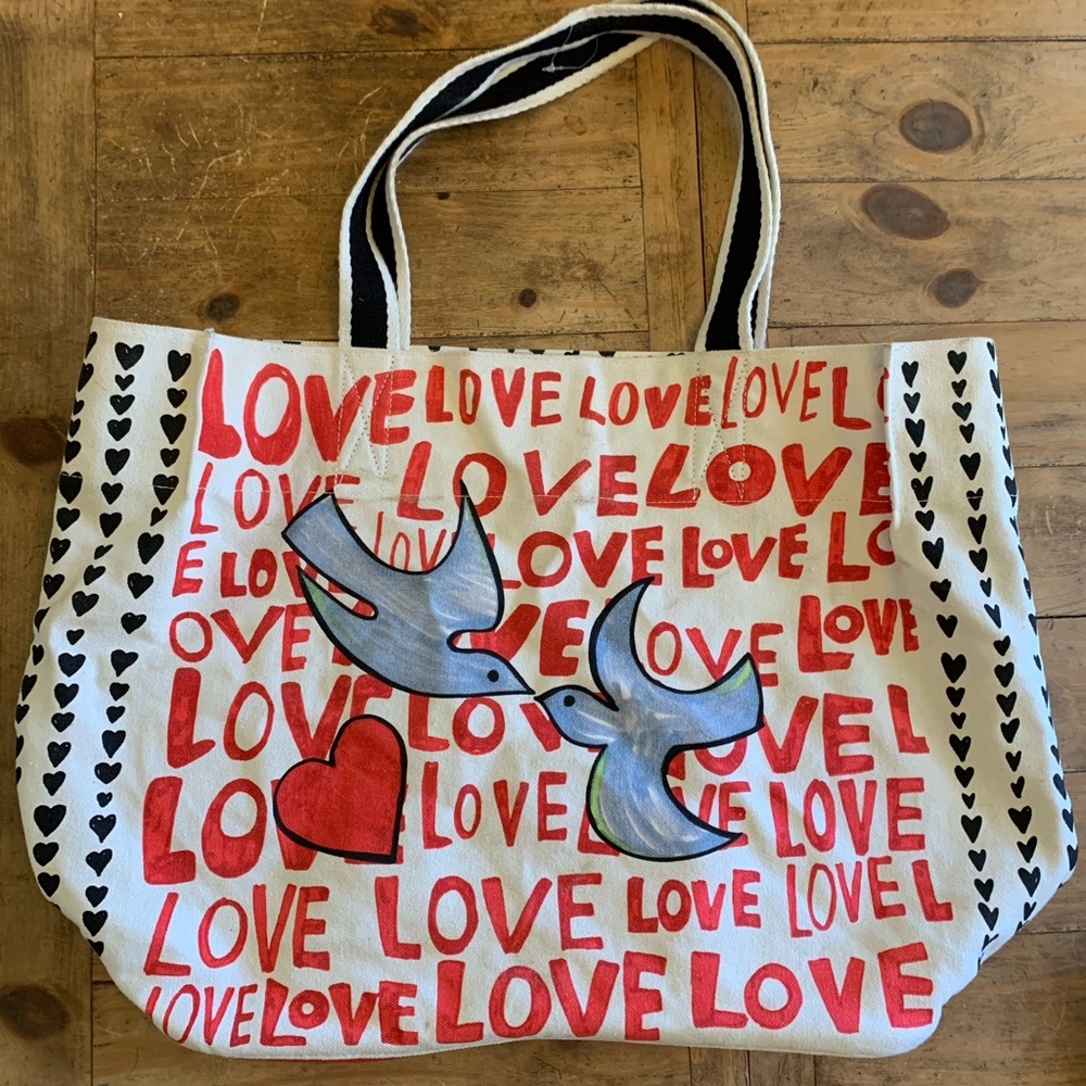 Brighton LOVE Tote with Blue Birds